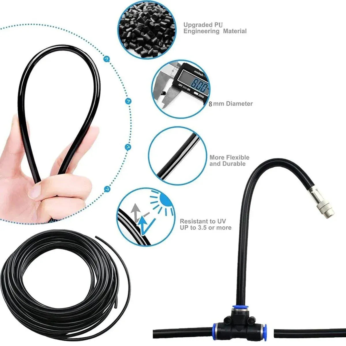 Premium Garden Watering Irrigation System – 5m with Adjustable Sprayers