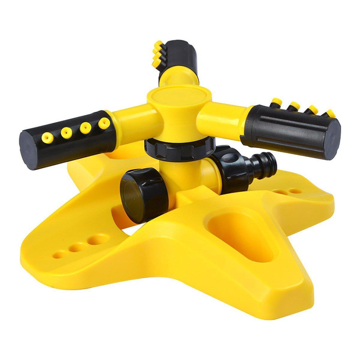 Premium 360° Rotating Lawn Sprinkler – Yellow