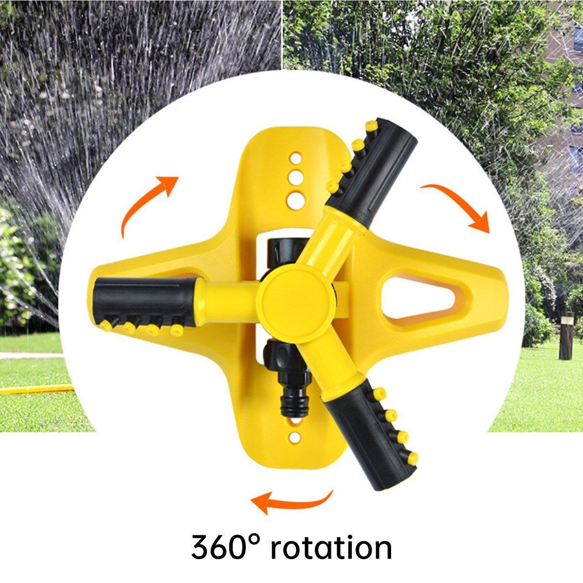 Premium 360° Rotating Lawn Sprinkler – Yellow