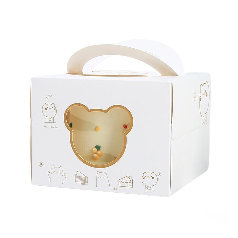 30PCS Bear Portable Cake Boxes Display Window Packing Case Party with Handle Birthday - 4 inch - SuperSaverAU - view 6