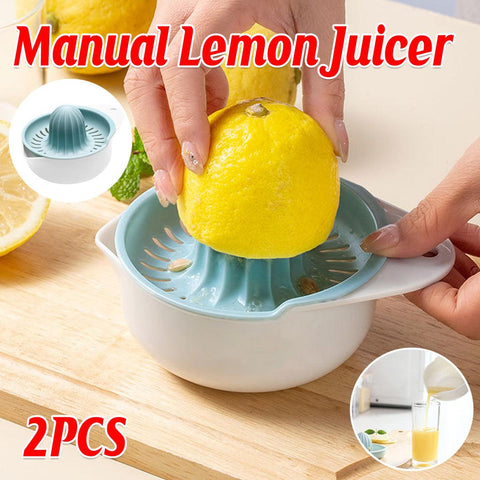 Premium Manual Lemon Juicers – Blue & White 2 Pack