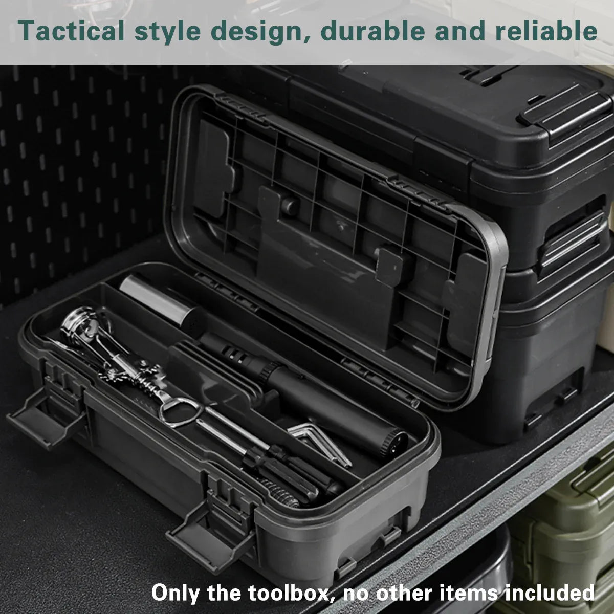 Premium Multi Function Stackable Toolbox with Dividers - Black, 4L