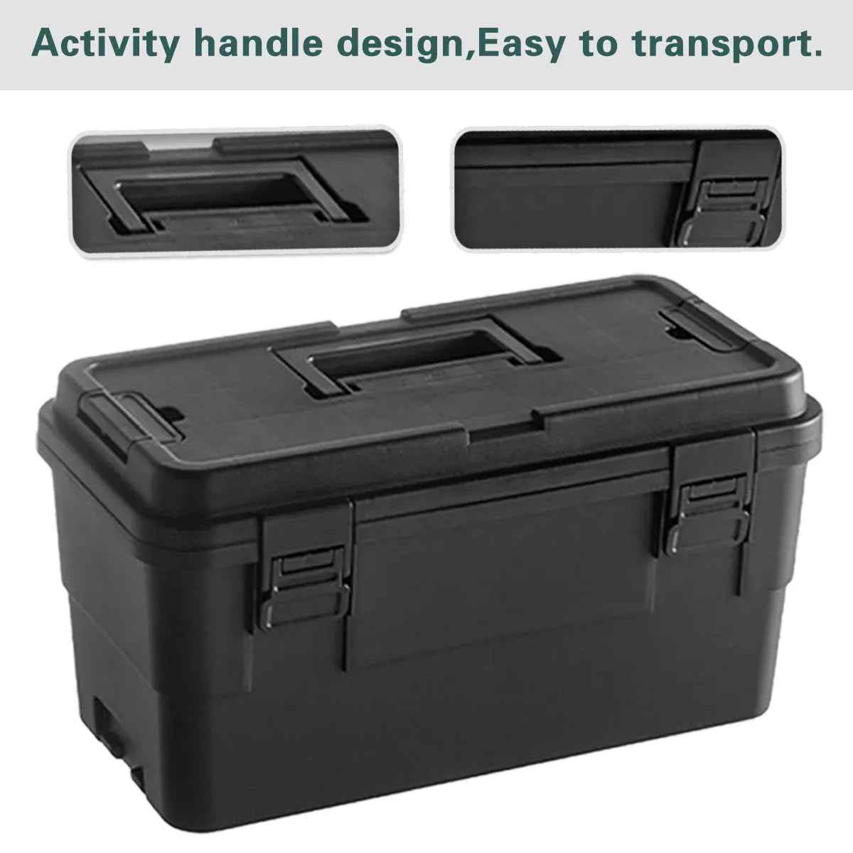 Premium Multi Function Stackable Toolbox with Dividers - Black, 4L