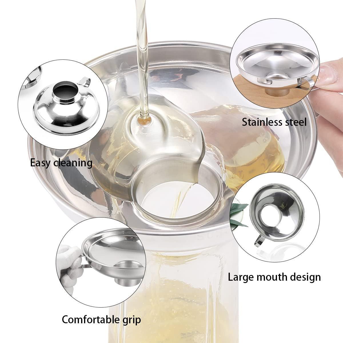 Premium Stainless Steel Wide Mouth Funnel Set – 2 Piece