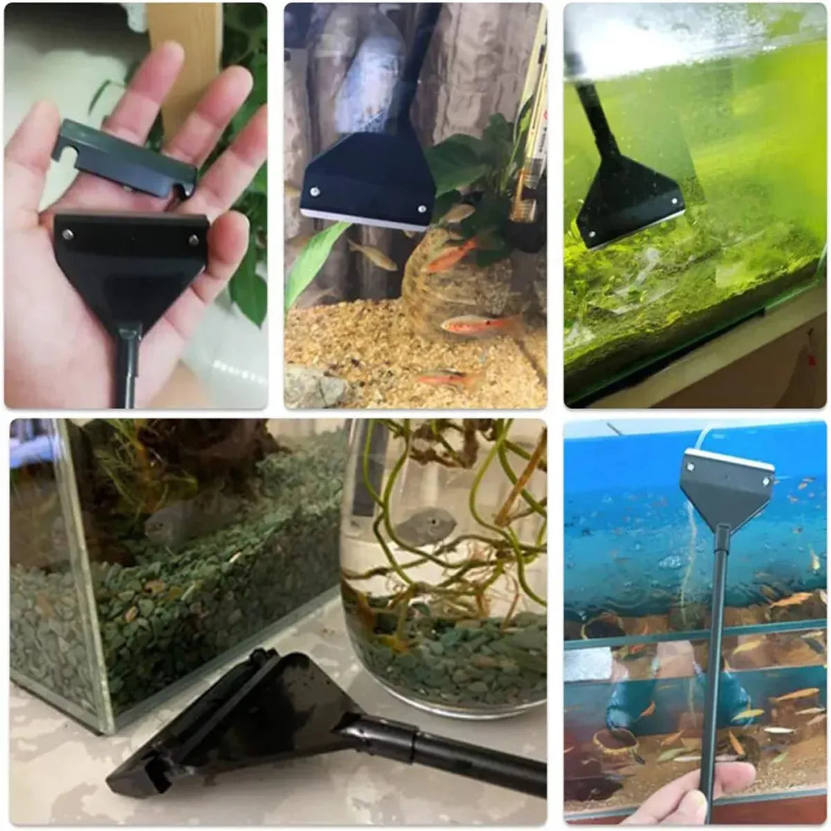 Premium 304SS Aquarium Algae Scraper with 10 Blades - 65cm