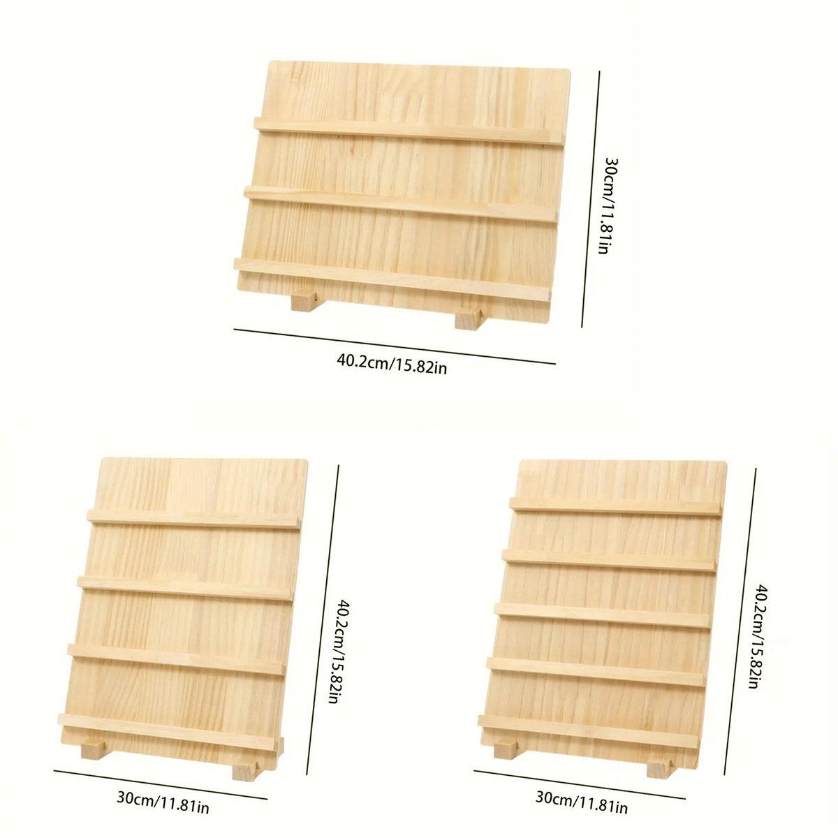 Wooden Earrings Display Rack Multi Tier Jewelry Stand Organizer Earrings Holder - 3-Tier - SuperSaverAU - view 3