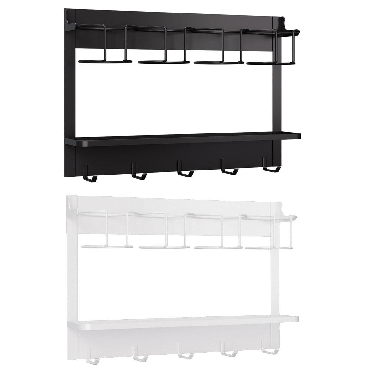 Magnetic Cup Holder Storage Rack - 44x11x29.5 cm - Space-Saving Organizer - White - SuperSaverAU - view 2