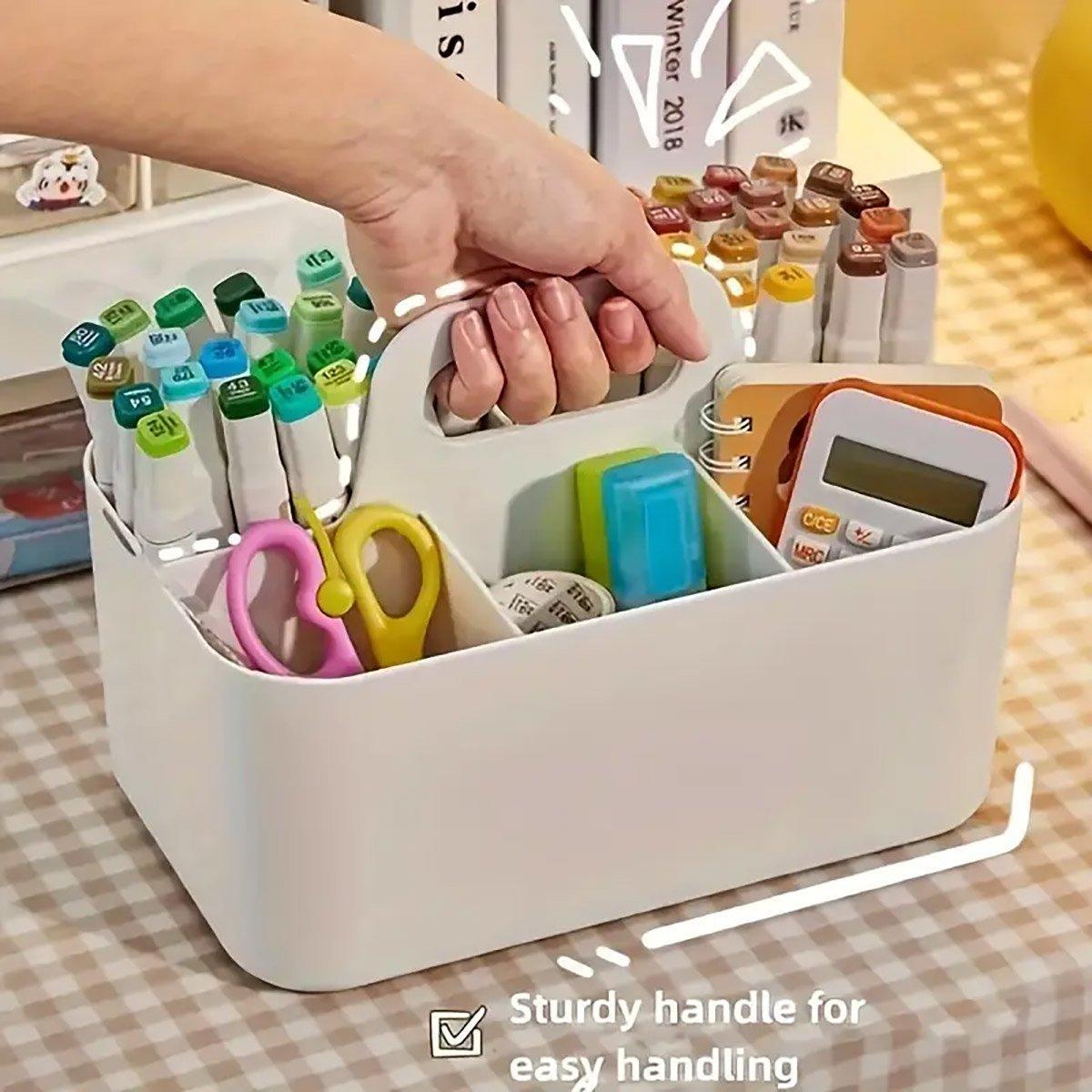 Premium Multi-Functional Desktop Organiser – Pink with Handle