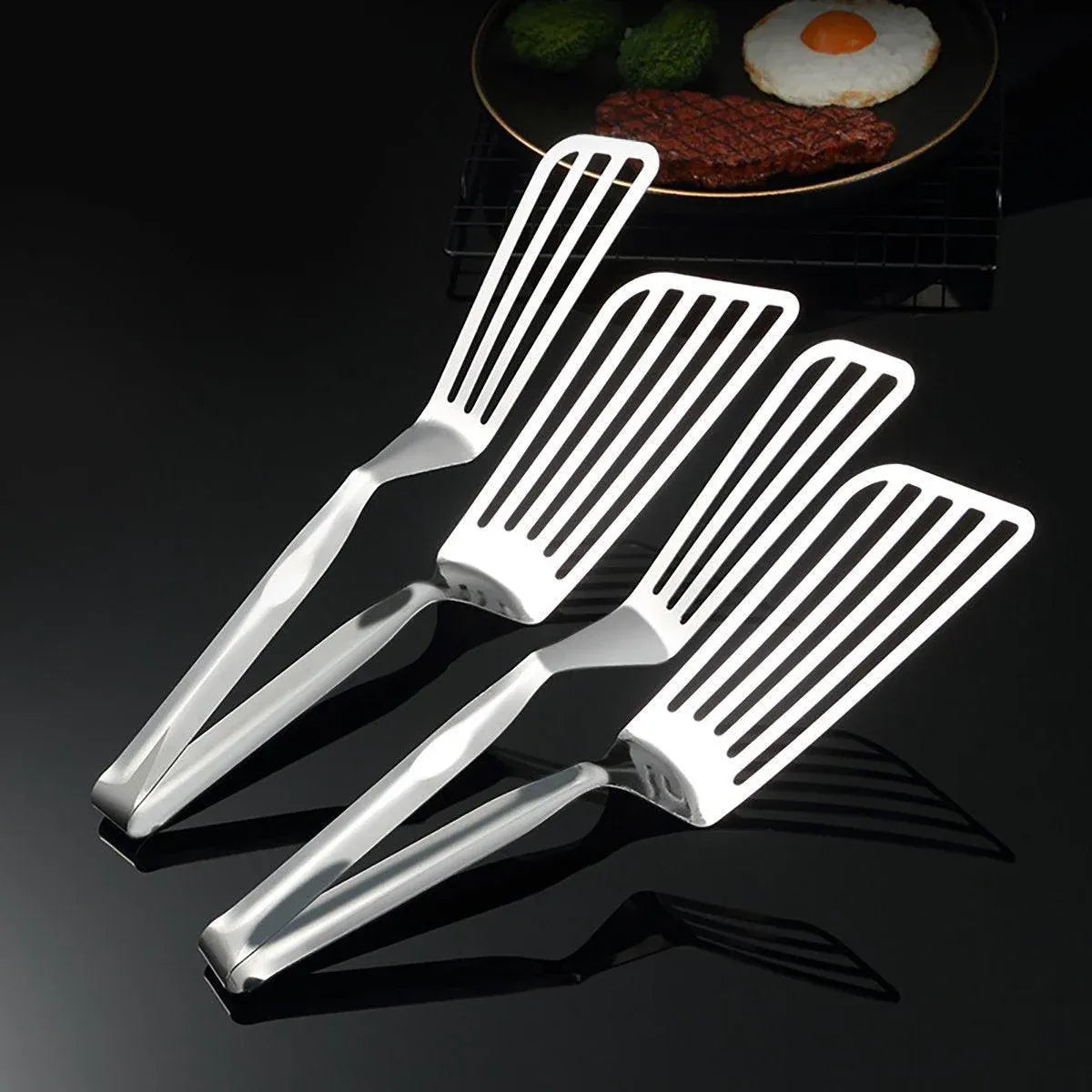 Premium Stainless Steel Steak Tongs – 35cm Hollow Design