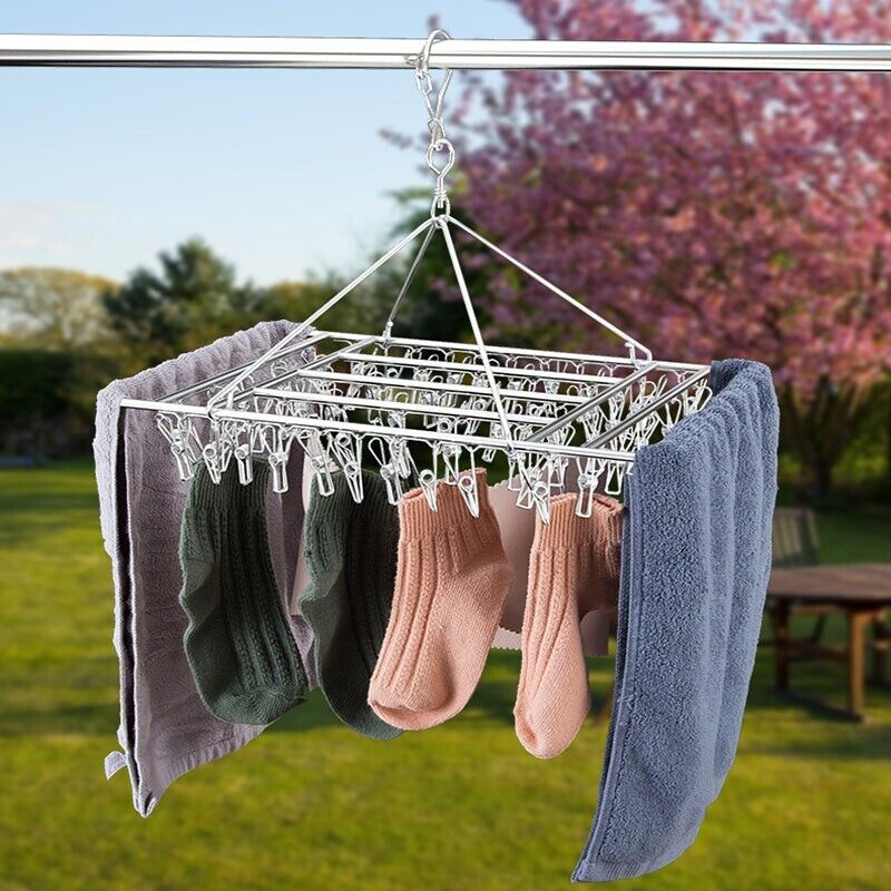 Premium Stainless Steel Laundry Dryer Hanger – 40 Pegs