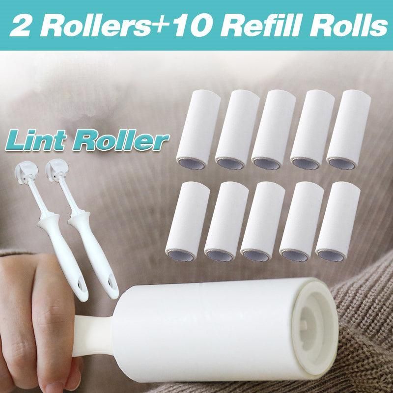 Premium Lint Roller Set with 2 Handles & 10 Refill Rolls