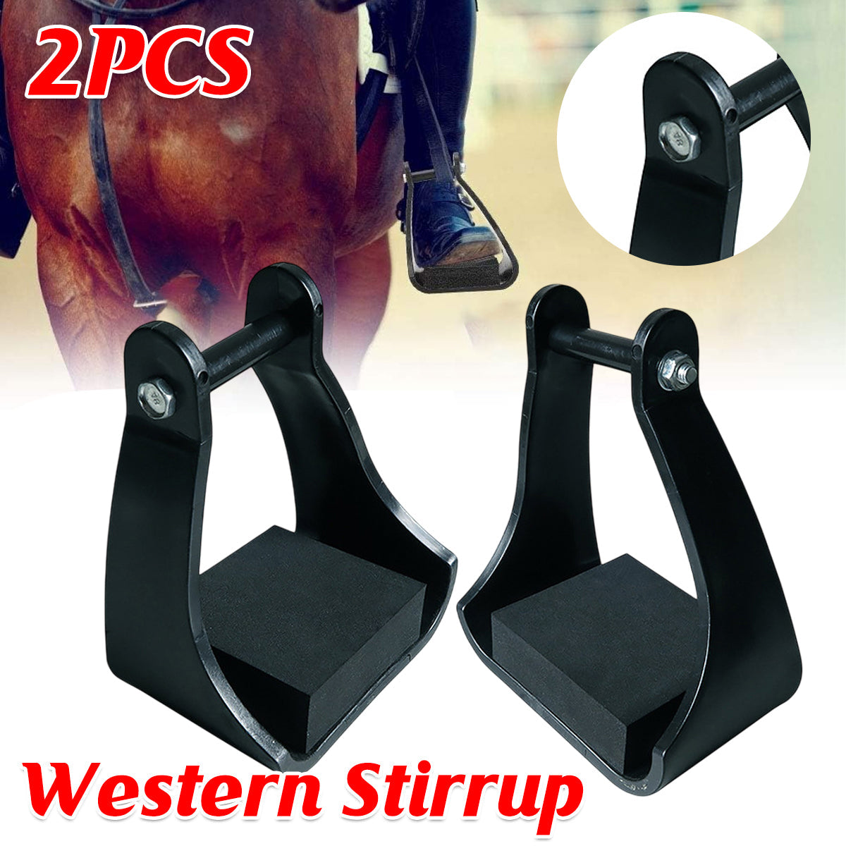 Durable POM Plastic Western Stirrups 95mm × 140mm × 63mm, 2pcs, Anti-Slip - SuperSaverAU - view 1