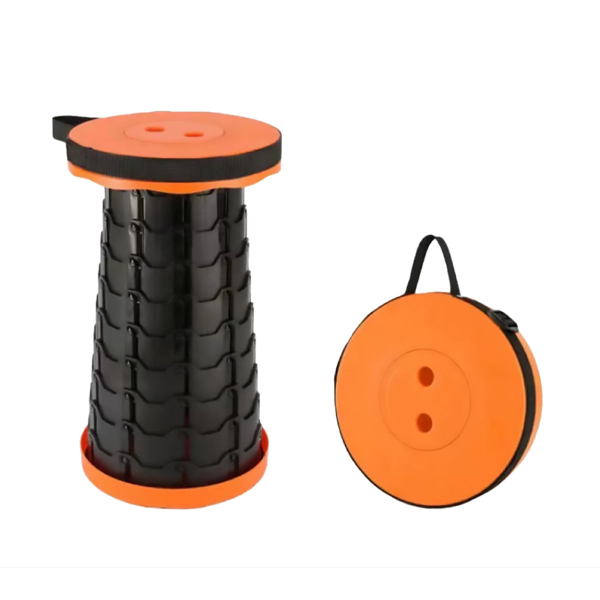 Premium Red Portable Telescopic Folding Stool Compact Retractable Travel Chair