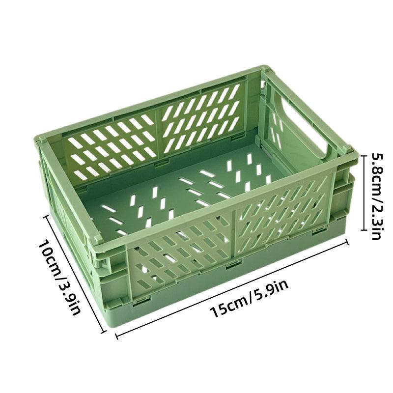 Premium 4 Pack Collapsible Plastic Desktop Storage Baskets Organiser