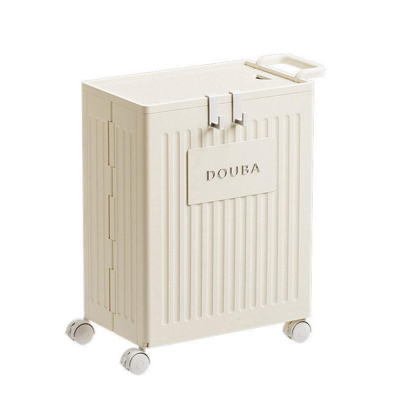 Folding Storage Basket with Wheels, 45cm, High-Capacity, Dustproof, Space-Saving - SuperSaverAU - view 2