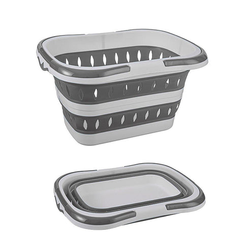 Premium Large Folding Laundry Basket – Grey
