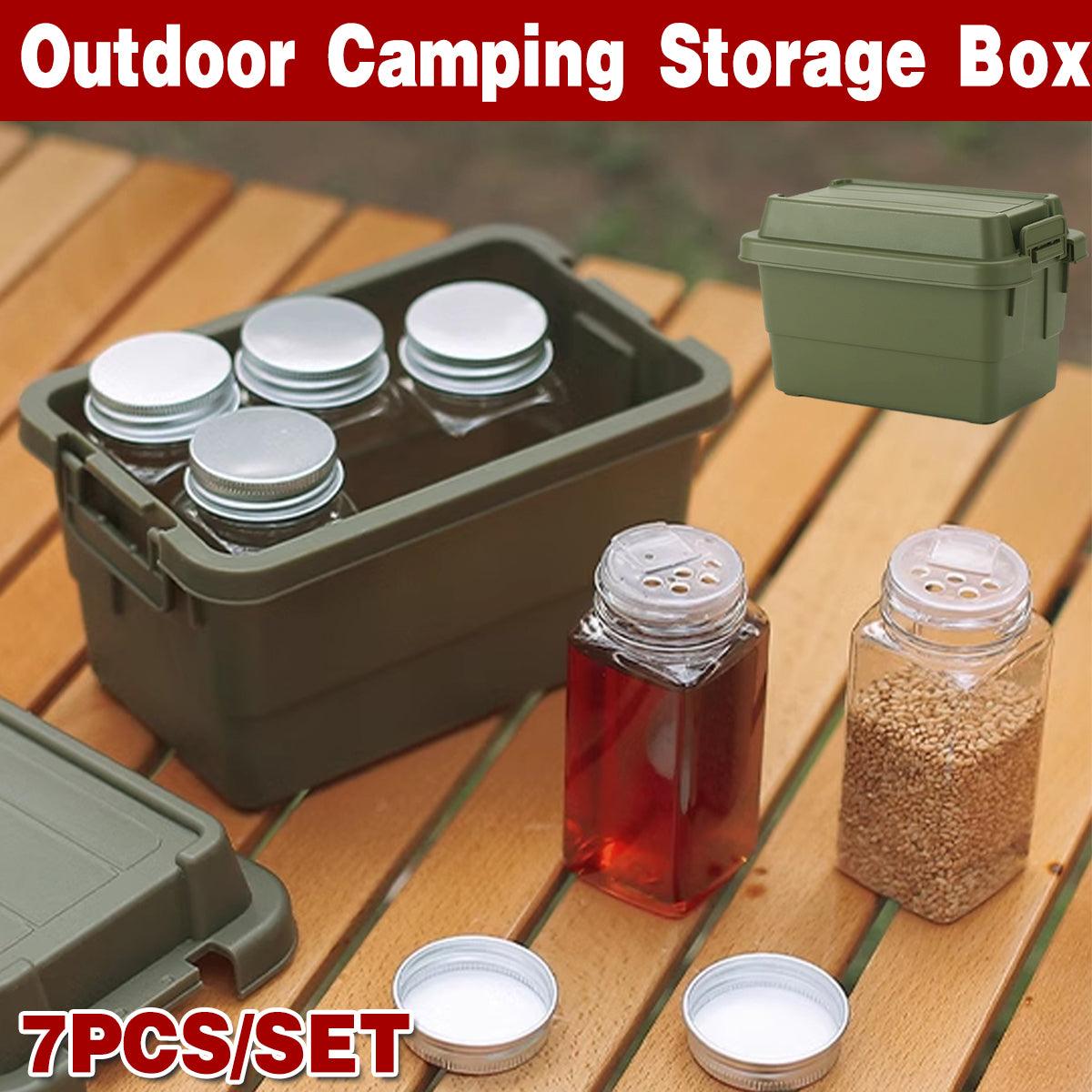 Premium Portable Spice Bottle Set – Army Green 7 Piece