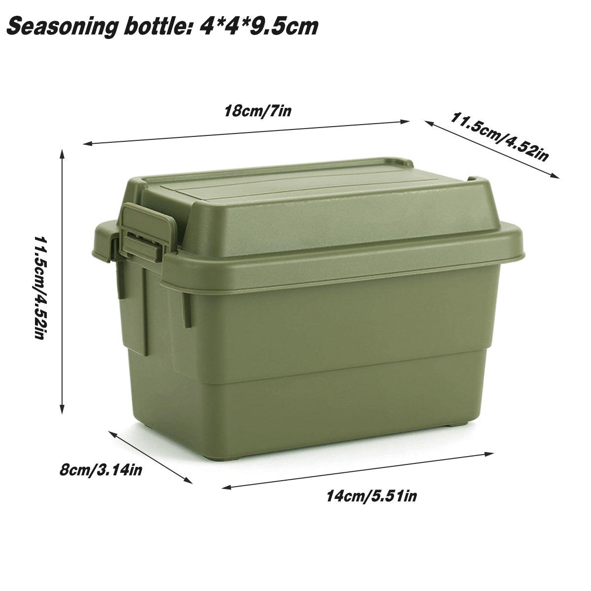 Premium Portable Spice Bottle Set – Army Green 7 Piece
