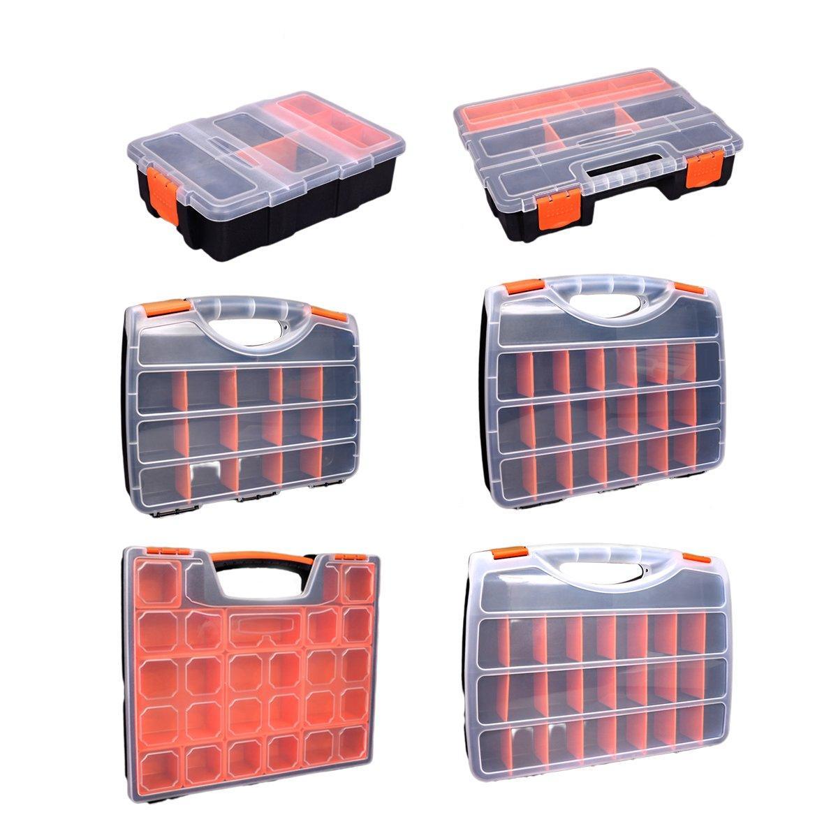 Premium Clear Plastic Storage Organiser Box with Adjustable Compartments - BF-312