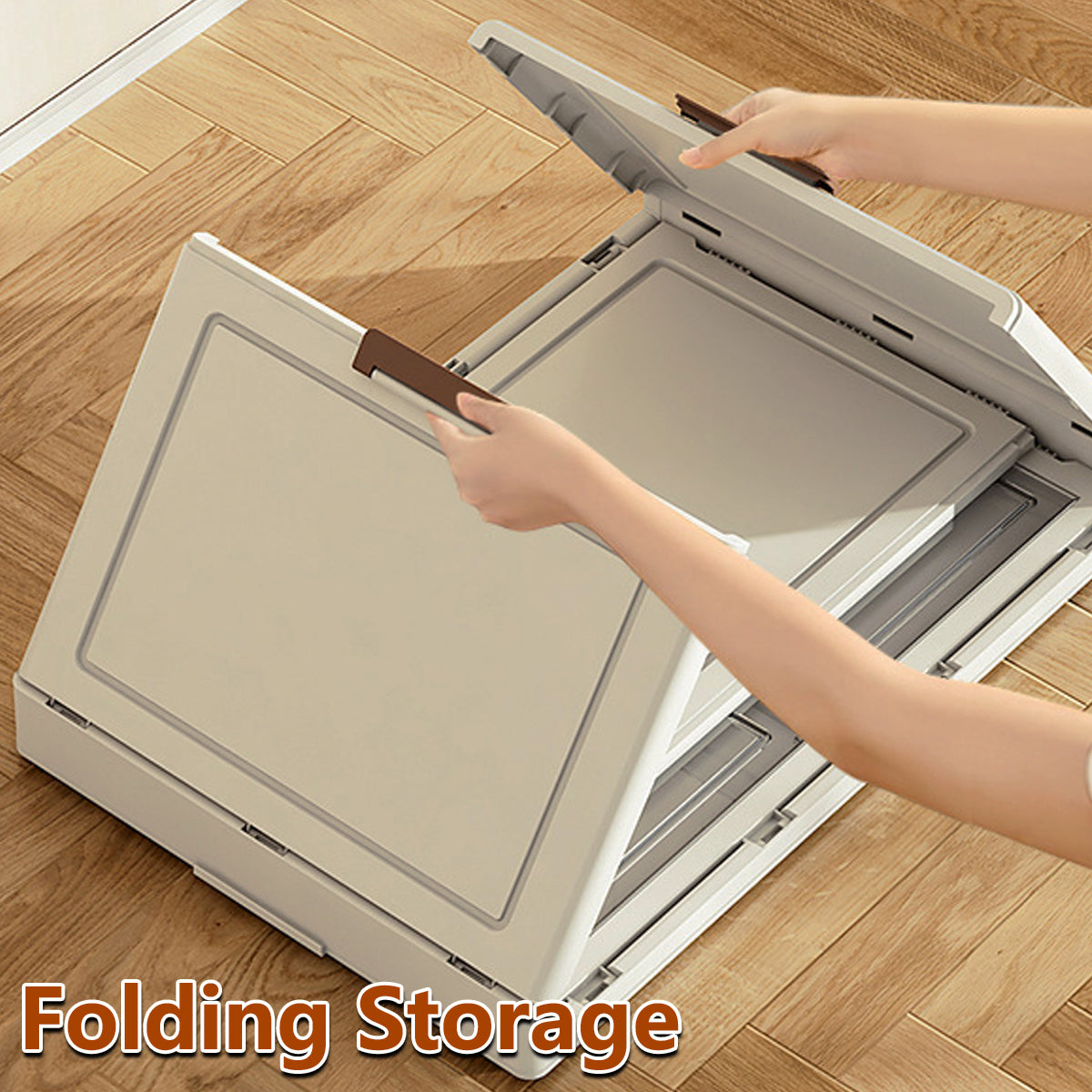 3-Tier Foldable Storage Cabinet with Doors and Wheels - SuperSaverAU - view 9