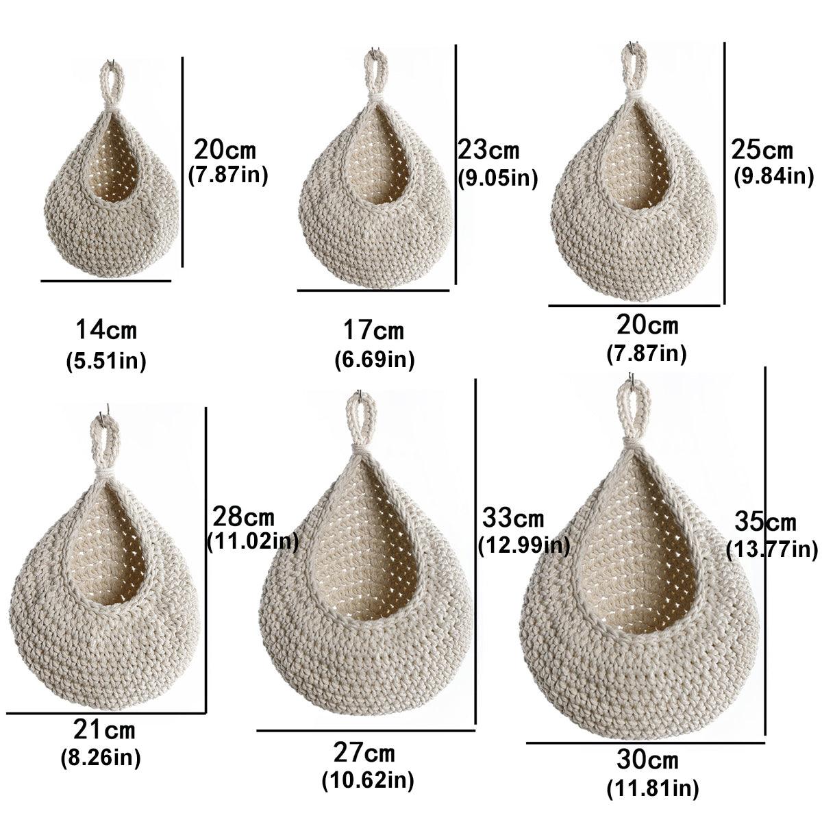 Premium Cotton Rope Wall Hanging Storage Basket – XL 33 x 27cm