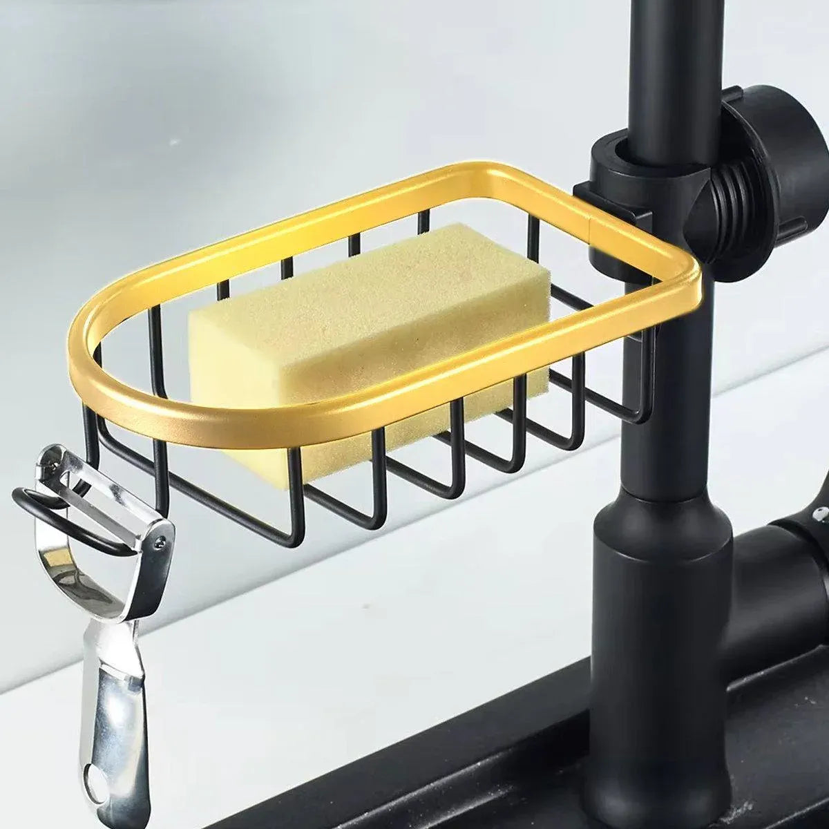 Premium Stainless Steel Adjustable Faucet Sink Shelf 180 Degree Drainage Rack