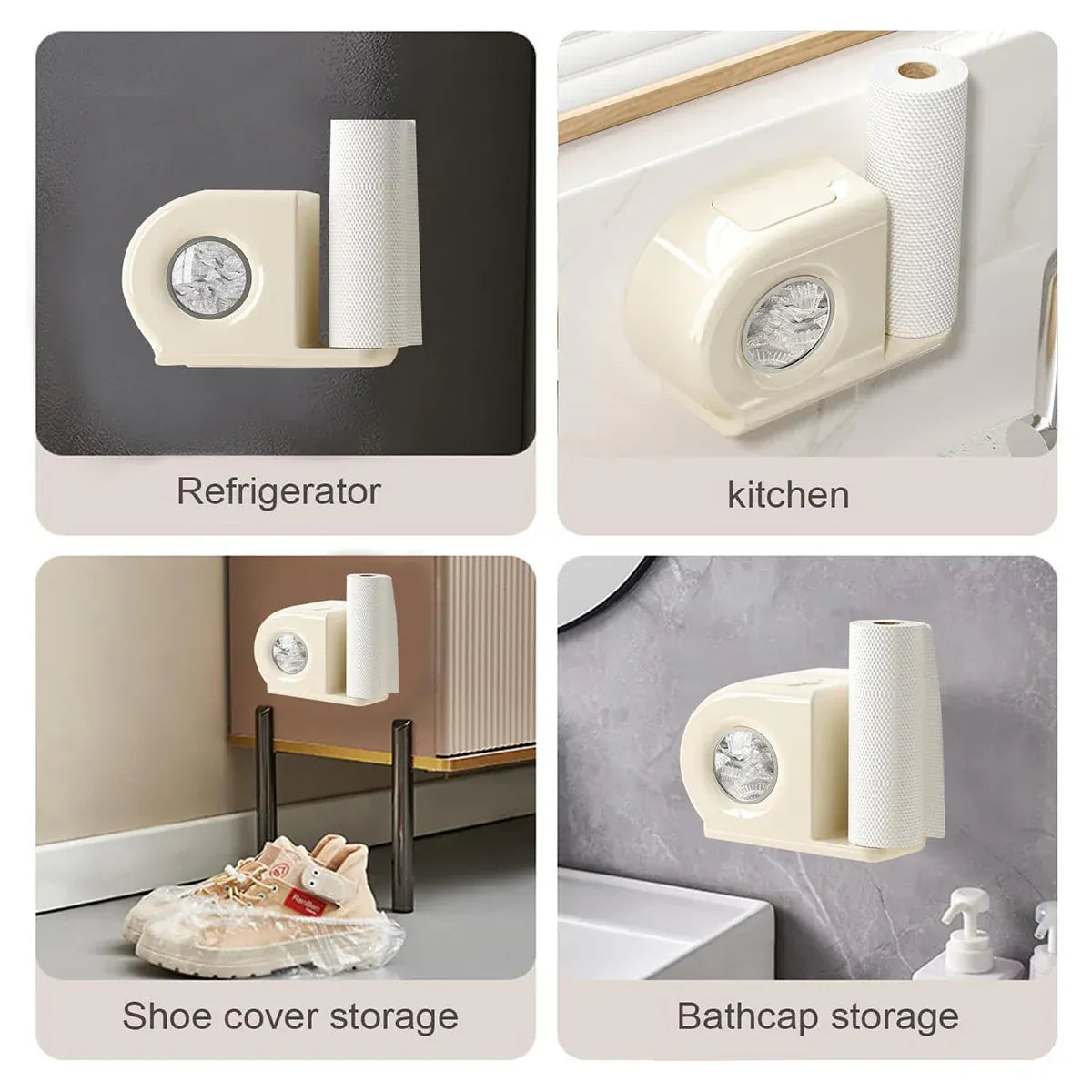 Premium Wall Mounted Kitchen Storage Rack – White with Stainless Steel Rod