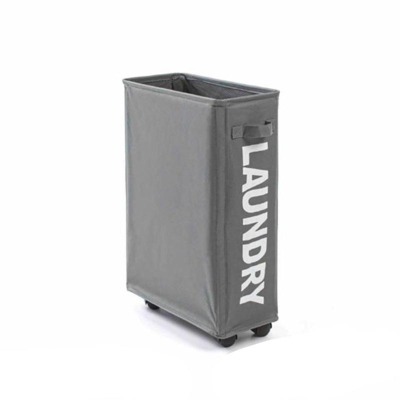 Premium Large Foldable Laundry Basket – Black with Wheels
