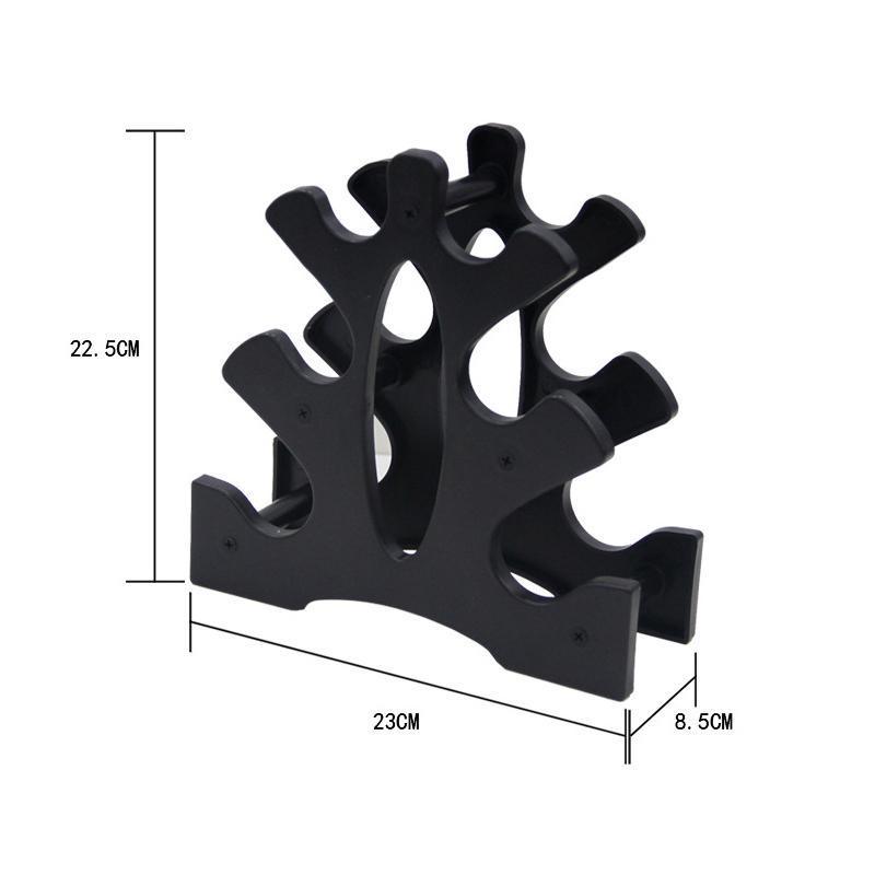 Premium 3-Tier Dumbbell Storage Tree Rack with 20kg Load Capacity - Black