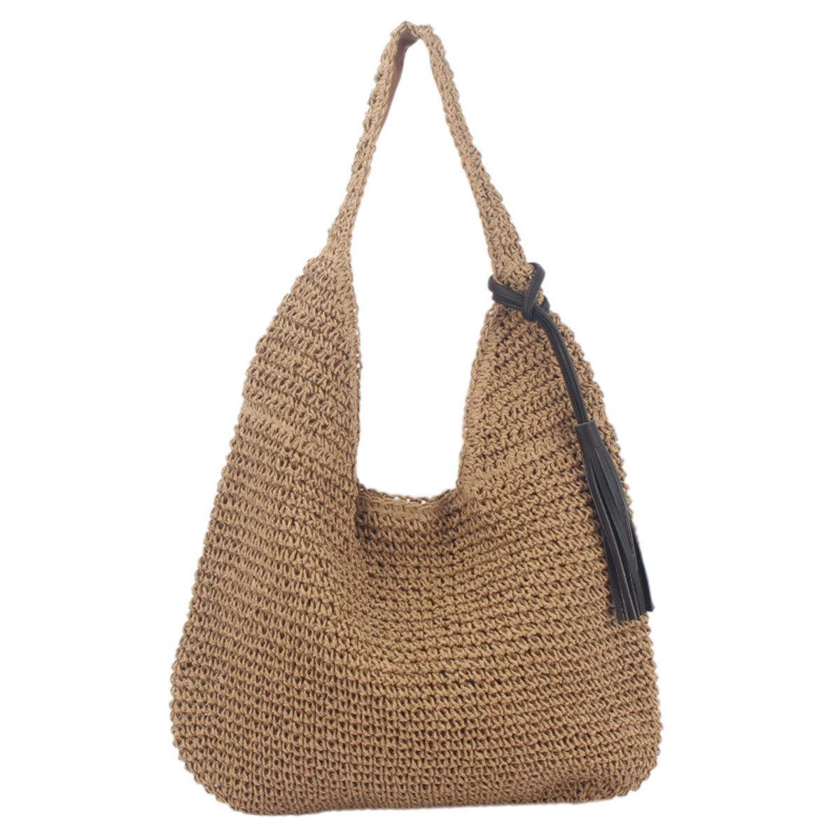 Premium Large Capacity Woven Straw Shoulder Bag