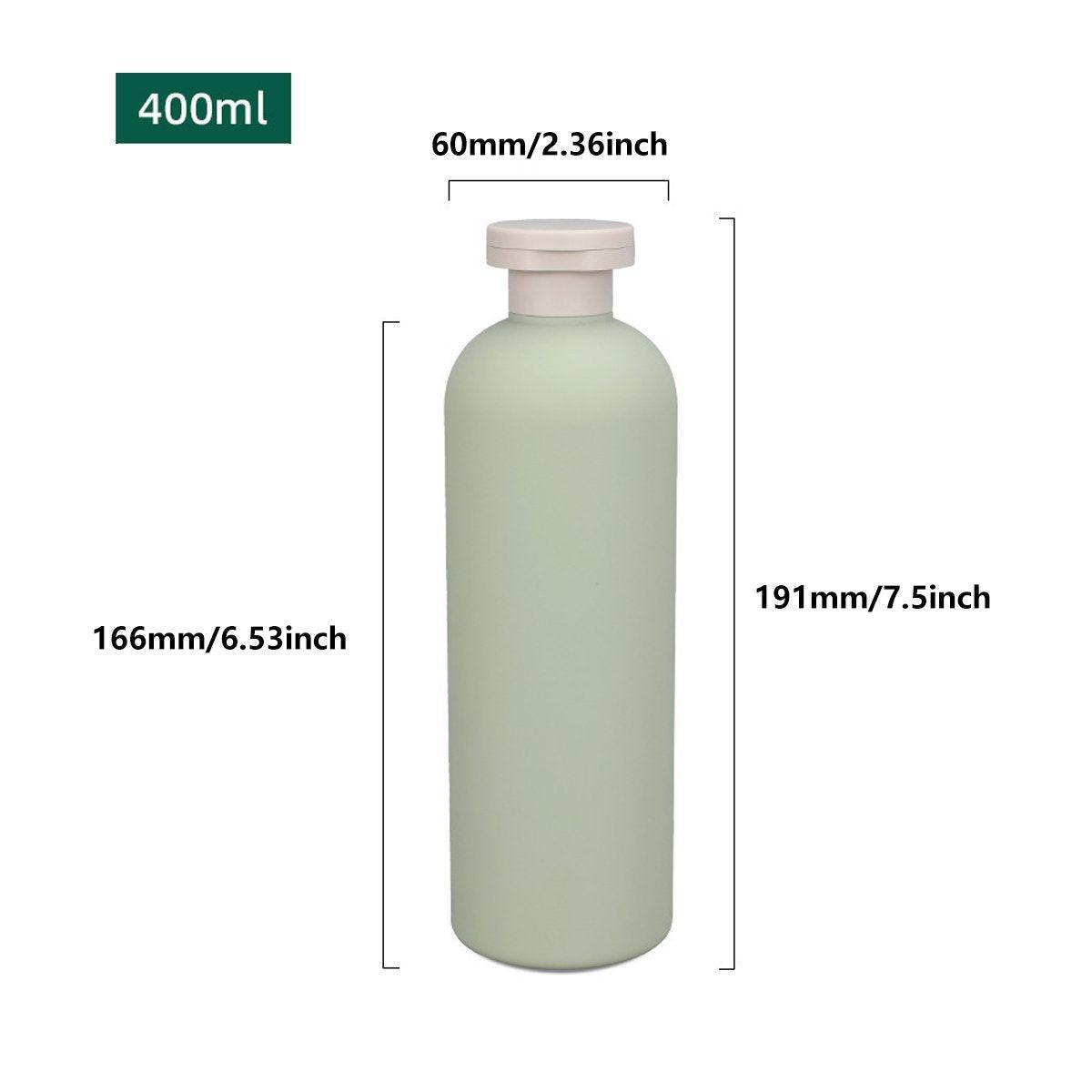 Premium 5pcs Green 400ml Refillable Squeeze Bottles with Flip Caps