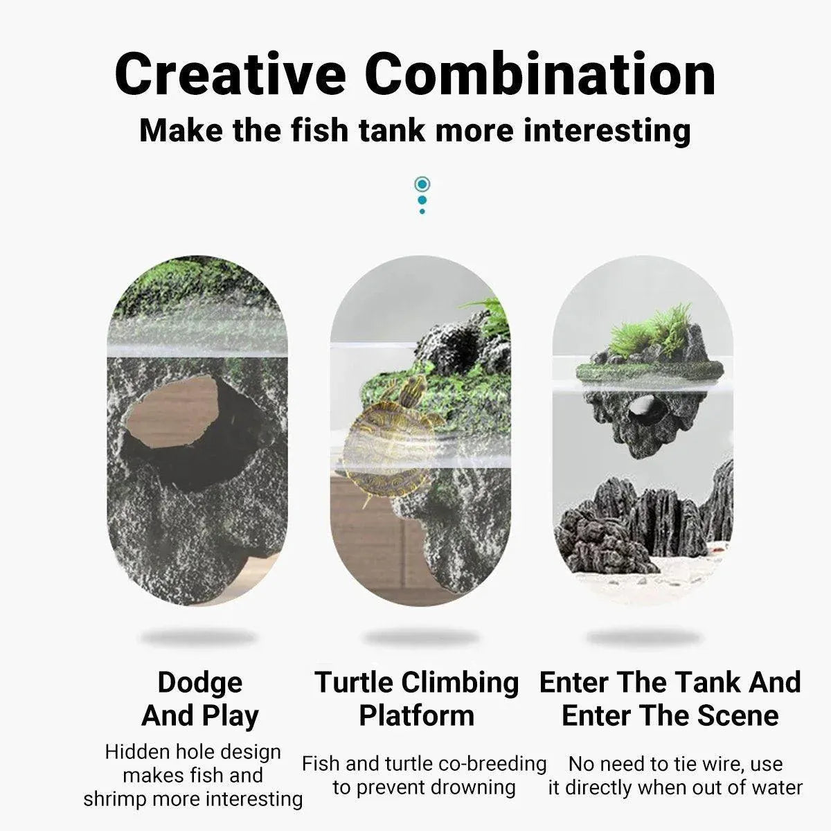 Premium Fish Tank Hoverstone Aquascape Ornament - S
