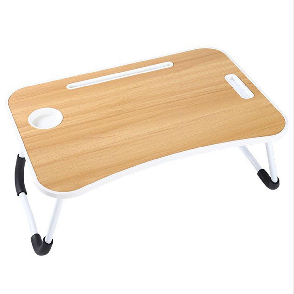 Premium Folding Laptop Bed Table - White with Cup Slot & Tablet Stand - SuperSaverAU - view 6
