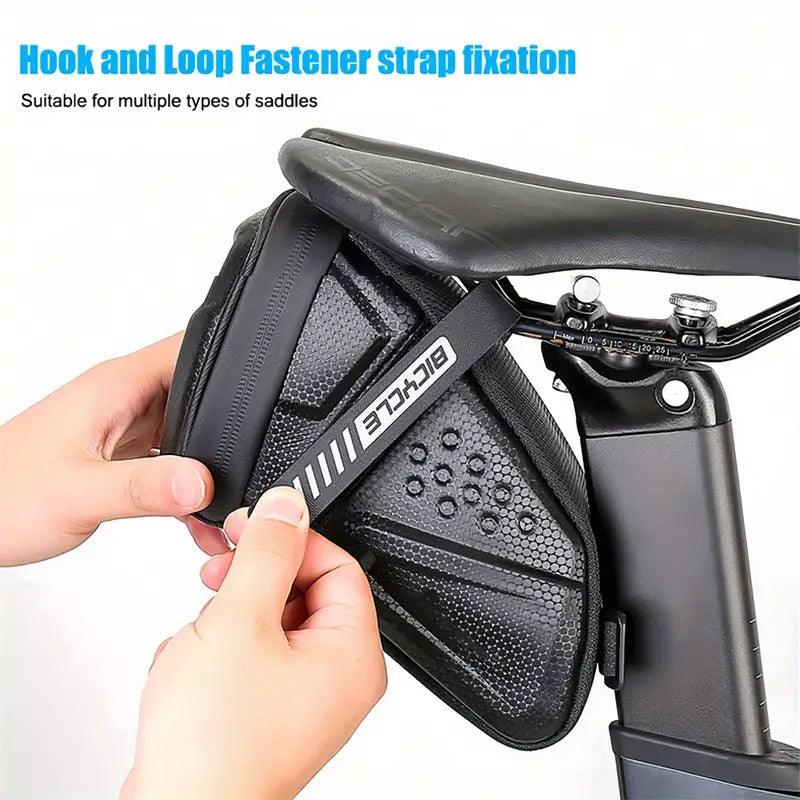 Premium 1L Bicycle Tail Bag with Rainproof EVA Hard Shell & Reflective Logo