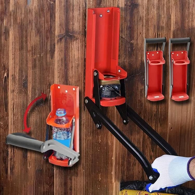 Premium Black Wall Mounted Can Crusher 12oz 16oz with Bottle Opener