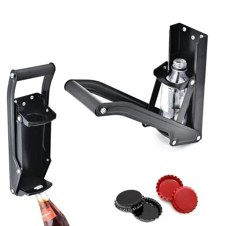Premium Black Wall Mounted Can Crusher 12oz 16oz with Bottle Opener