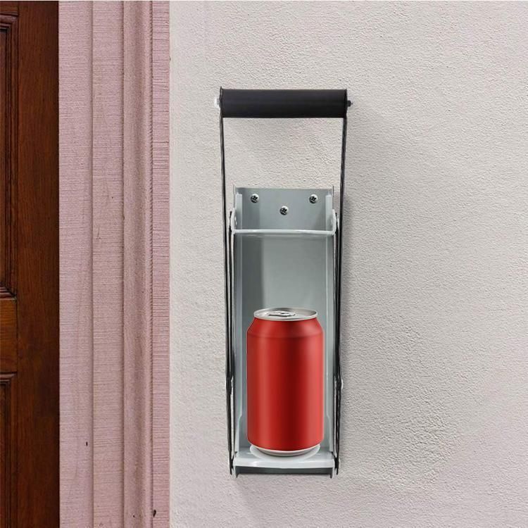 Premium Black Wall Mounted Can Crusher 12oz 16oz with Bottle Opener