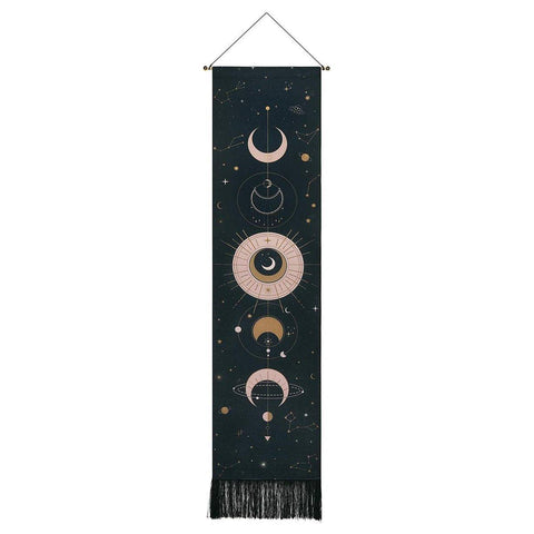 Premium Bohemian Wall Hanging Tapestry – Flower Black