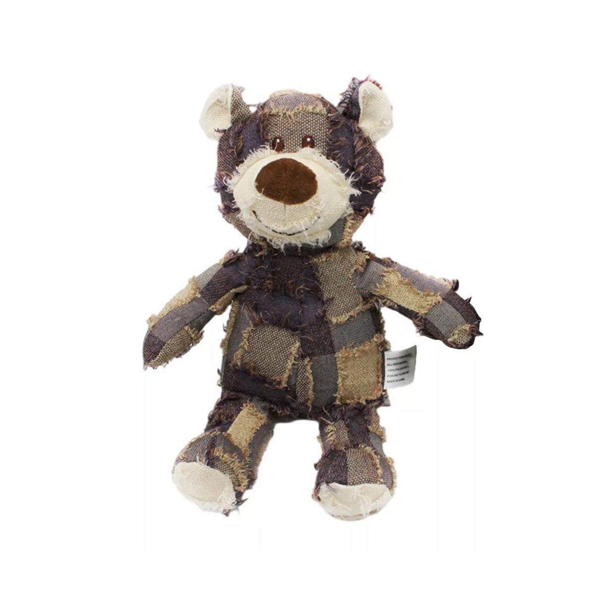 Premium Brown Plush Squeaky Bear Dog Toy for Puppies & Small Dogs - 22cm