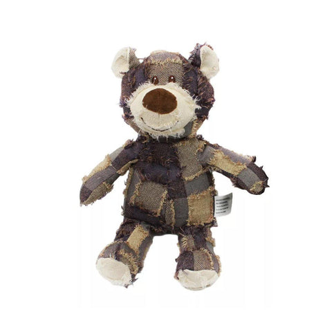 Premium Purple Plush Squeaky Bear Dog Toy for Puppies & Small Dogs - 22cm