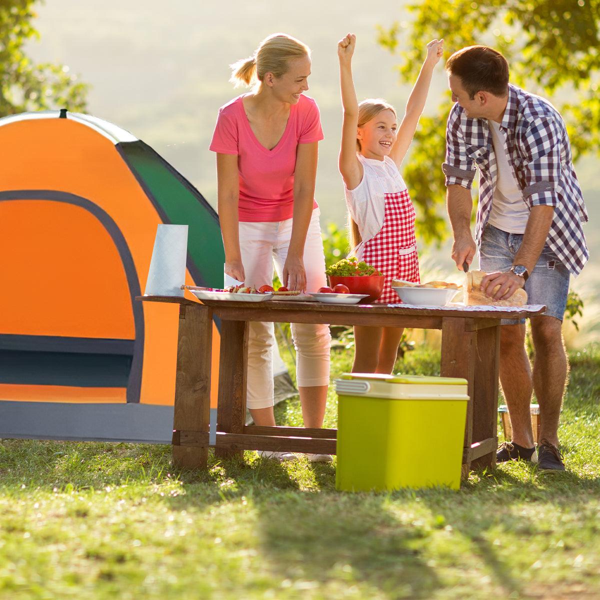 Outdoor Camping Tent Portable Sun Protection Lightweight Quick Setup Shelter - Orange 2-3 Person - SuperSaverAU - view 3