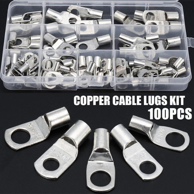 Premium 4WD Tinned Copper Cable Lug Kit with Assortment Box - 100pc SC6-SC25