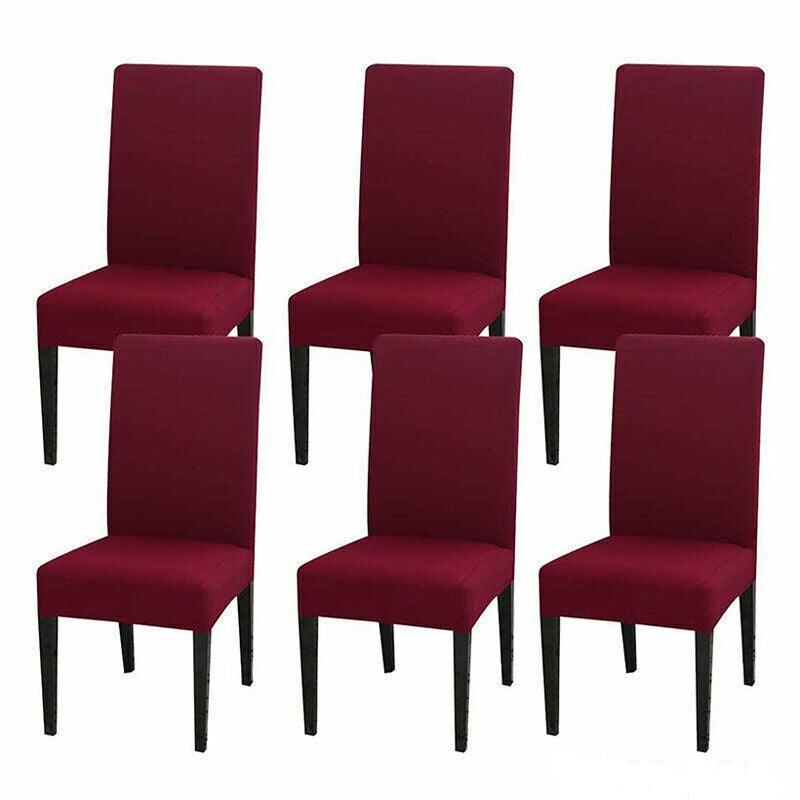 Brown Spandex Stretch Chair Covers Set - 6pcs Washable - SuperSaverAU - view 9