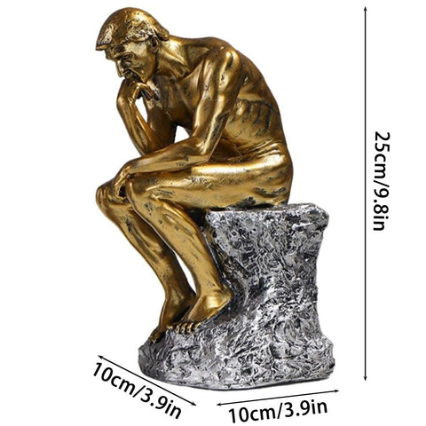 Resin Decorative Sculpture 25cm - Gold Figure with Silver Base, Artistic Design - SuperSaverAU - view 1
