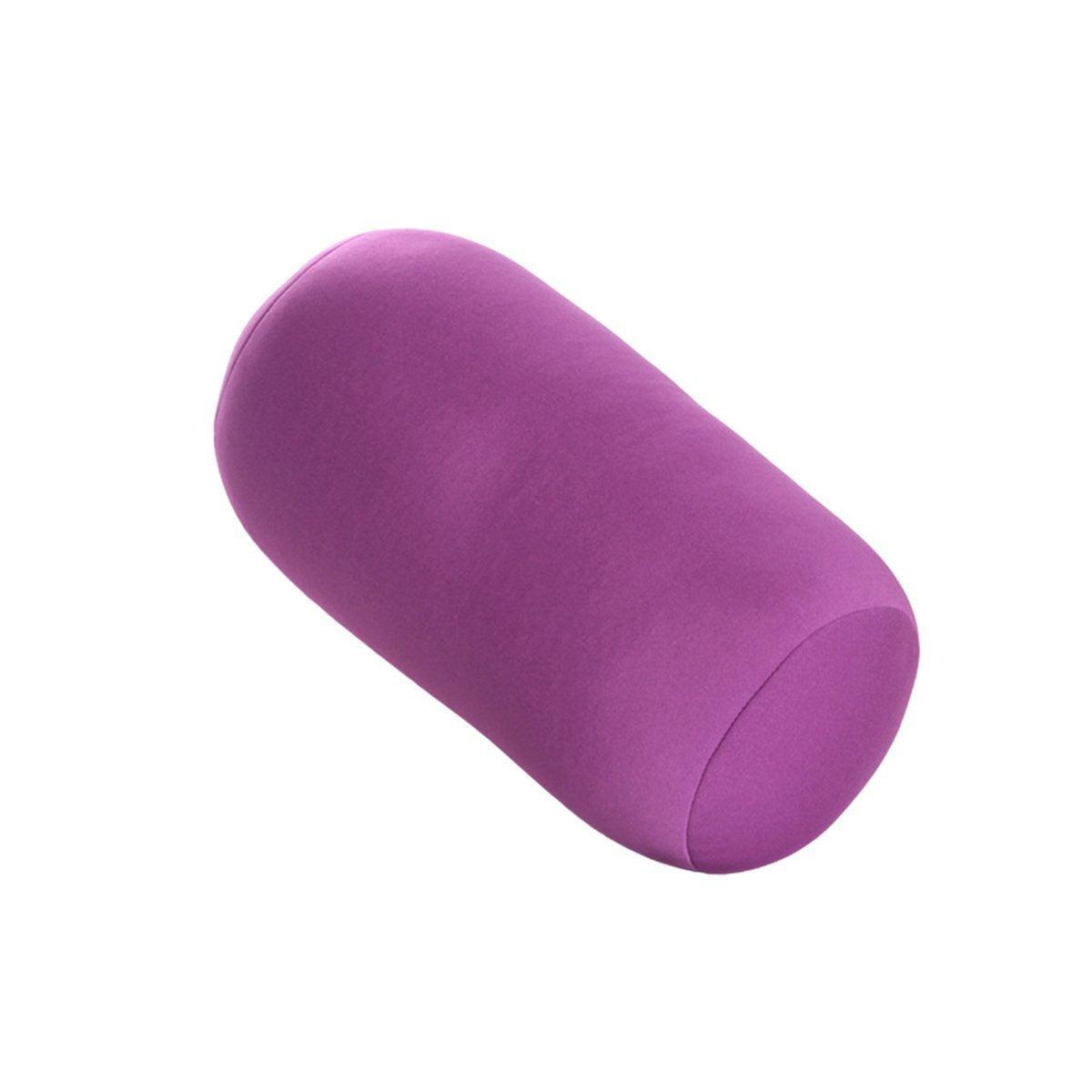 Solid Color Cylindrical Foam Particle Pillow Multi-Functional Neck Waist Support - Black - SuperSaverAU - view 6