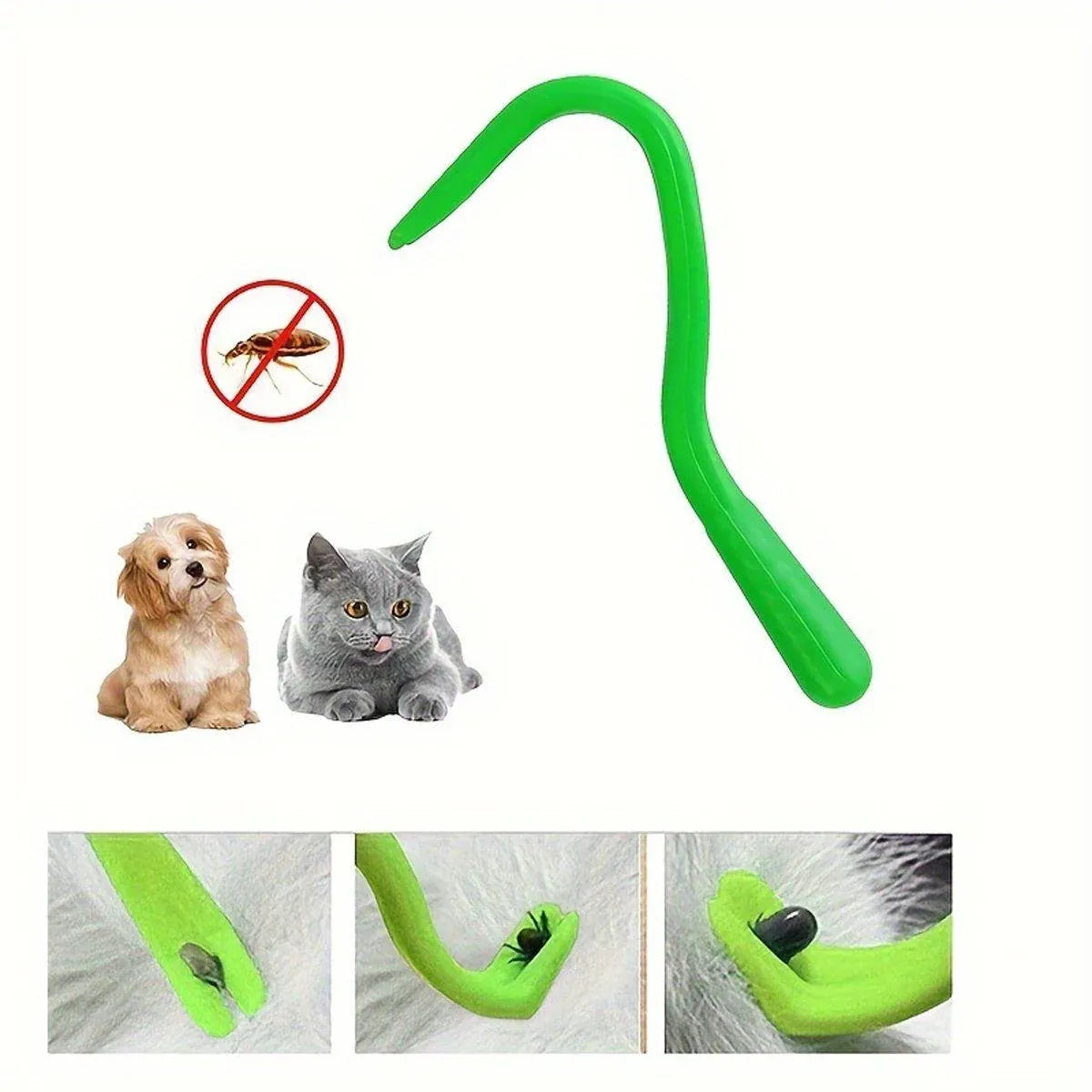 Premium 5 Piece Pet Flea & Tick Removal Tool Set with Carry Pouch