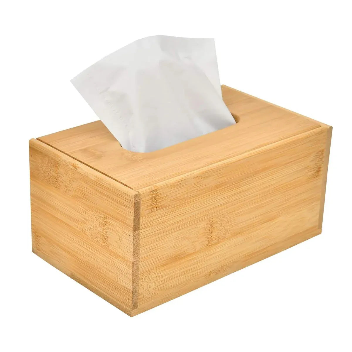 Premium Bamboo Tissue Box Holder – Flip-Top Lid