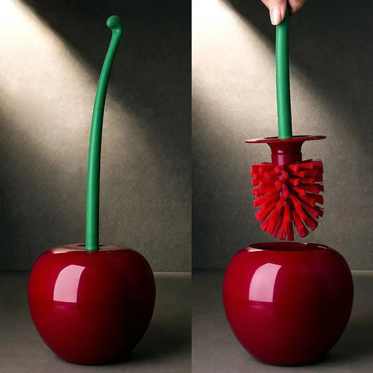 Premium Soft Wool Toilet Brush – Cherry Holder