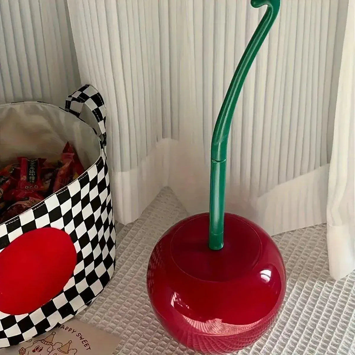 Premium Soft Wool Toilet Brush – Cherry Holder