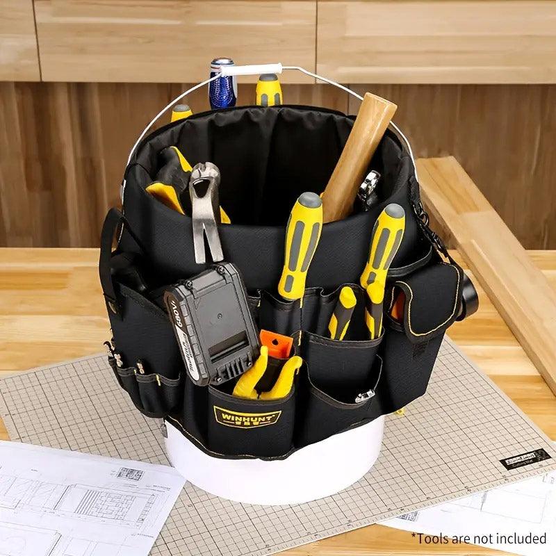 Premium 56 Pocket Bucket Tool Bag Organiser for 5-Gallon Buckets
